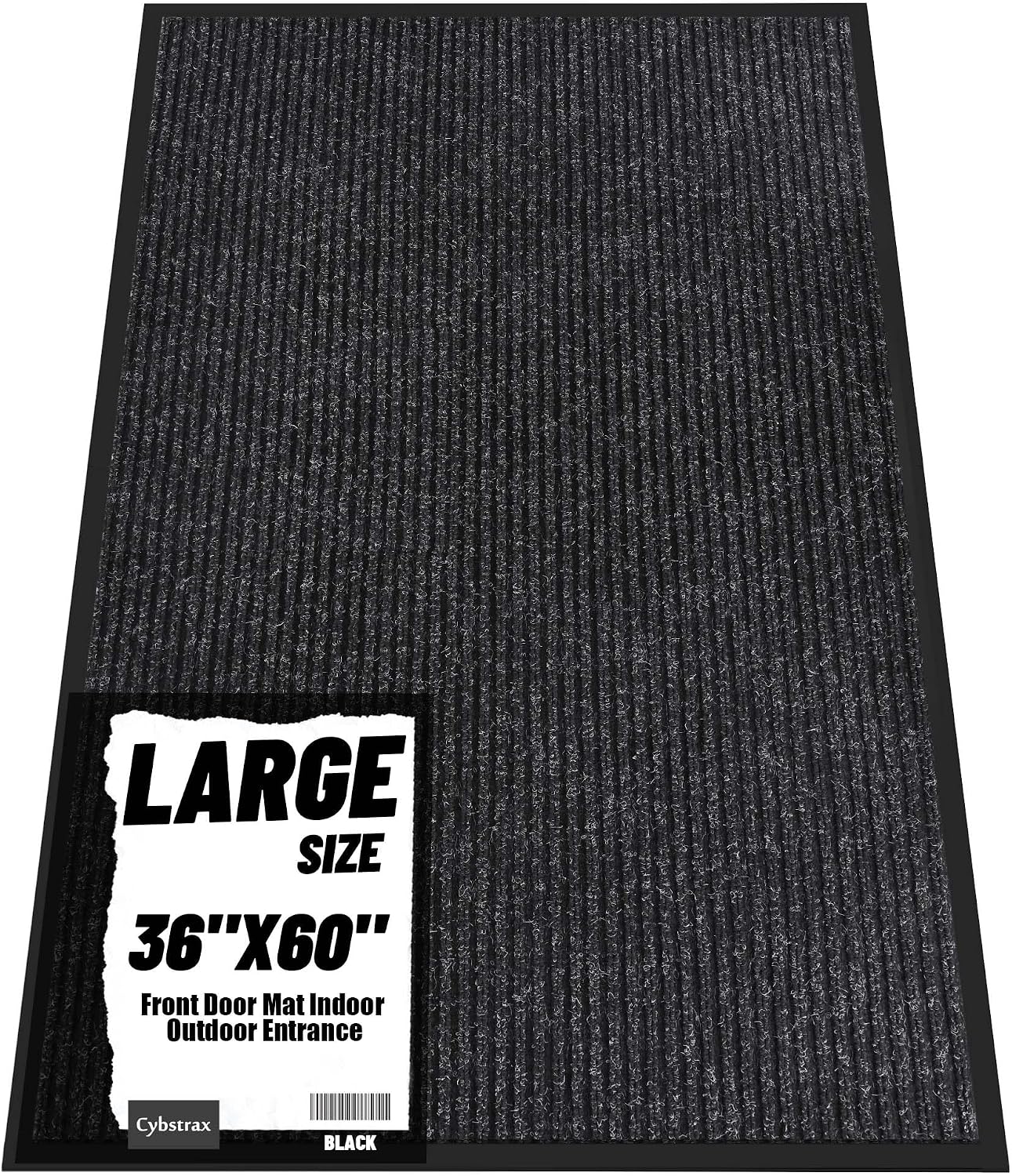 Cybstrax Front Door Mat Indoor Outdoor Entrance, 3' x 5' Heavy Duty All Season Waterproof Doormat