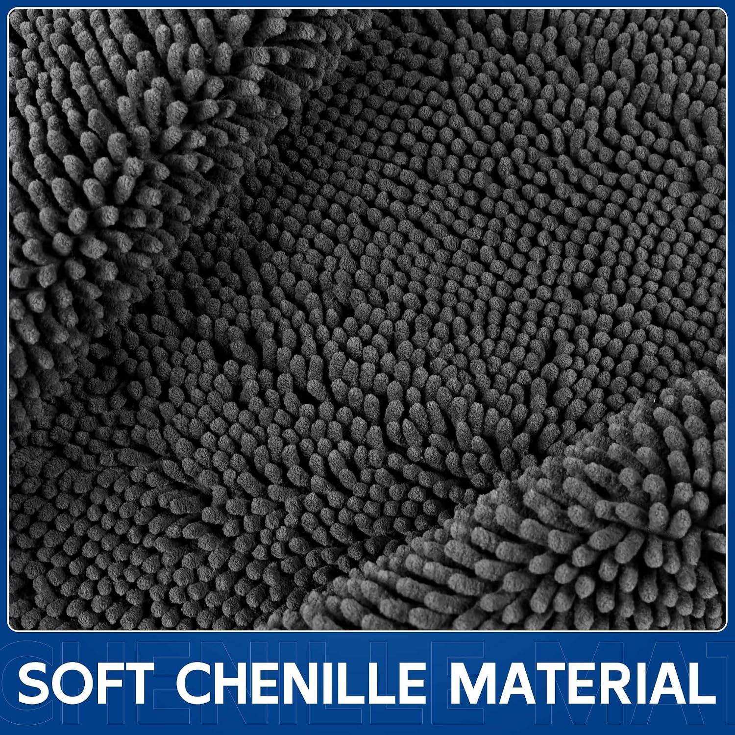 Naturei Chenille Absorbent Front Door Mat 48" x 36", Dog Door Mat for Muddy Paws, Trap Dirt Doormat - Image 3